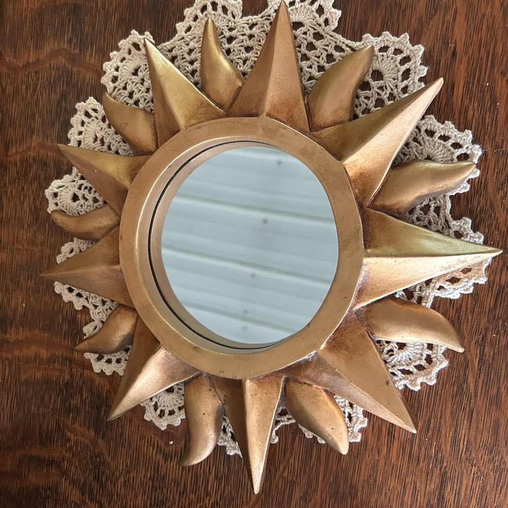 Celestial Gold Sun and Moon Wall Mirror Set - Picture 3 of 5